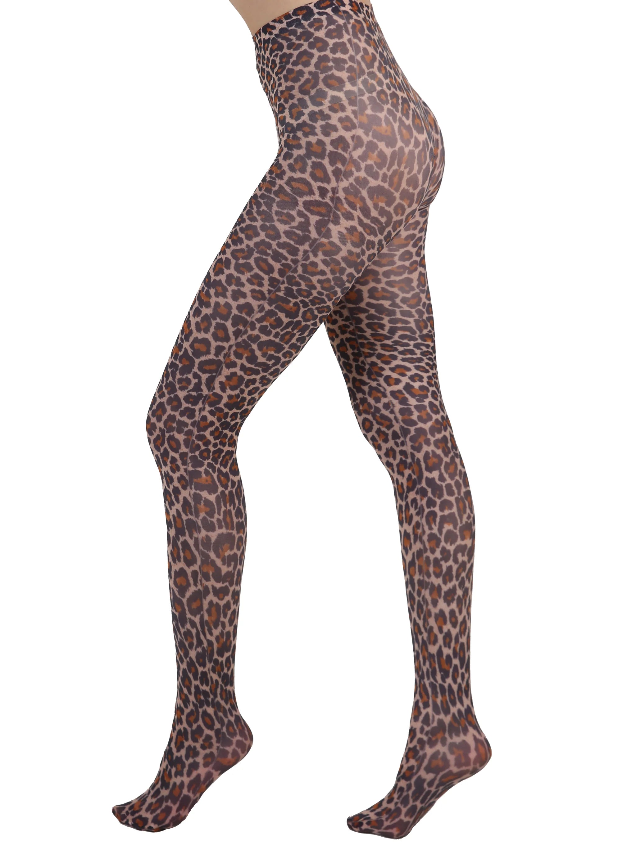 Small Leopard Printed Tights (Natural)
