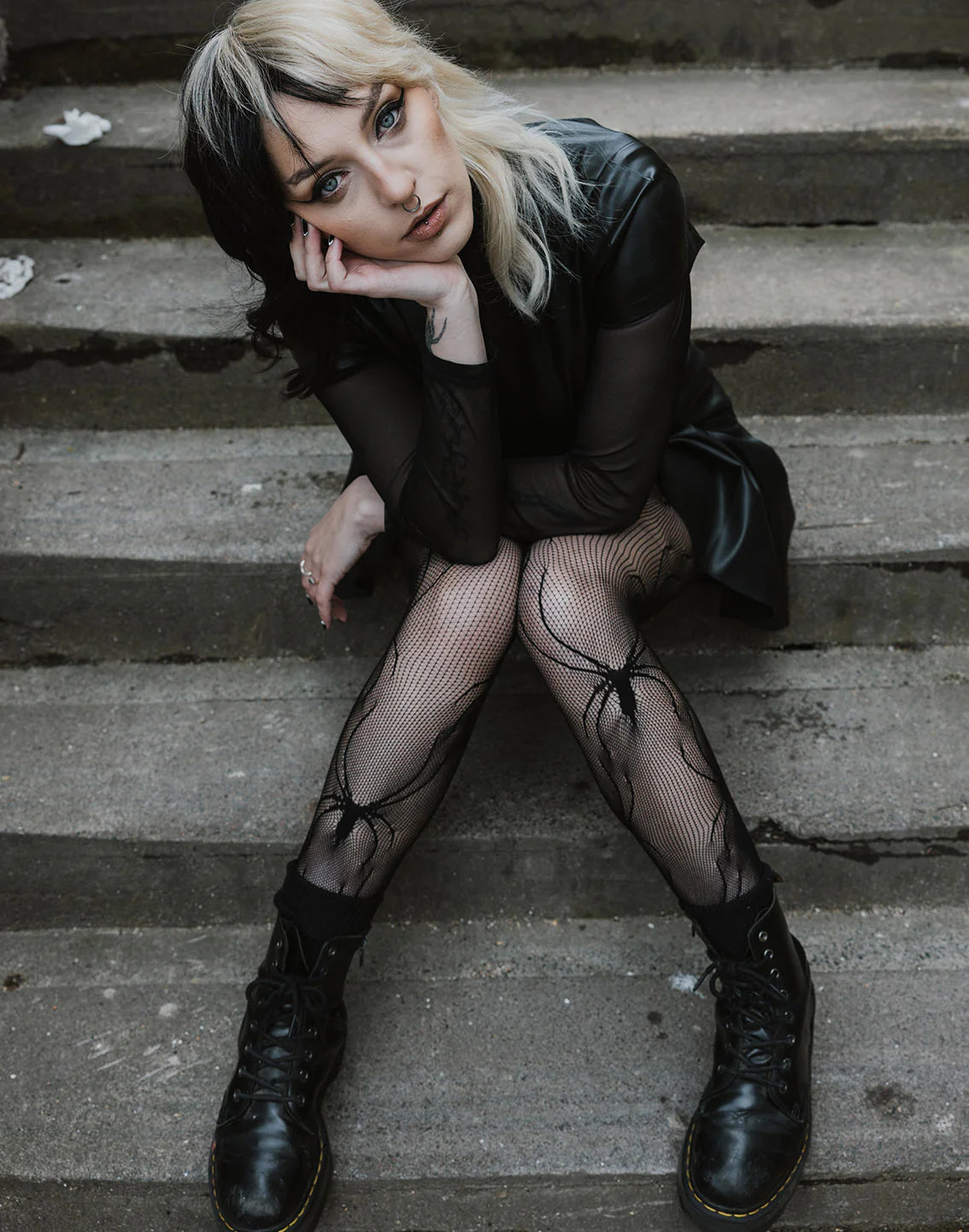 Spider Net Tights (Black)