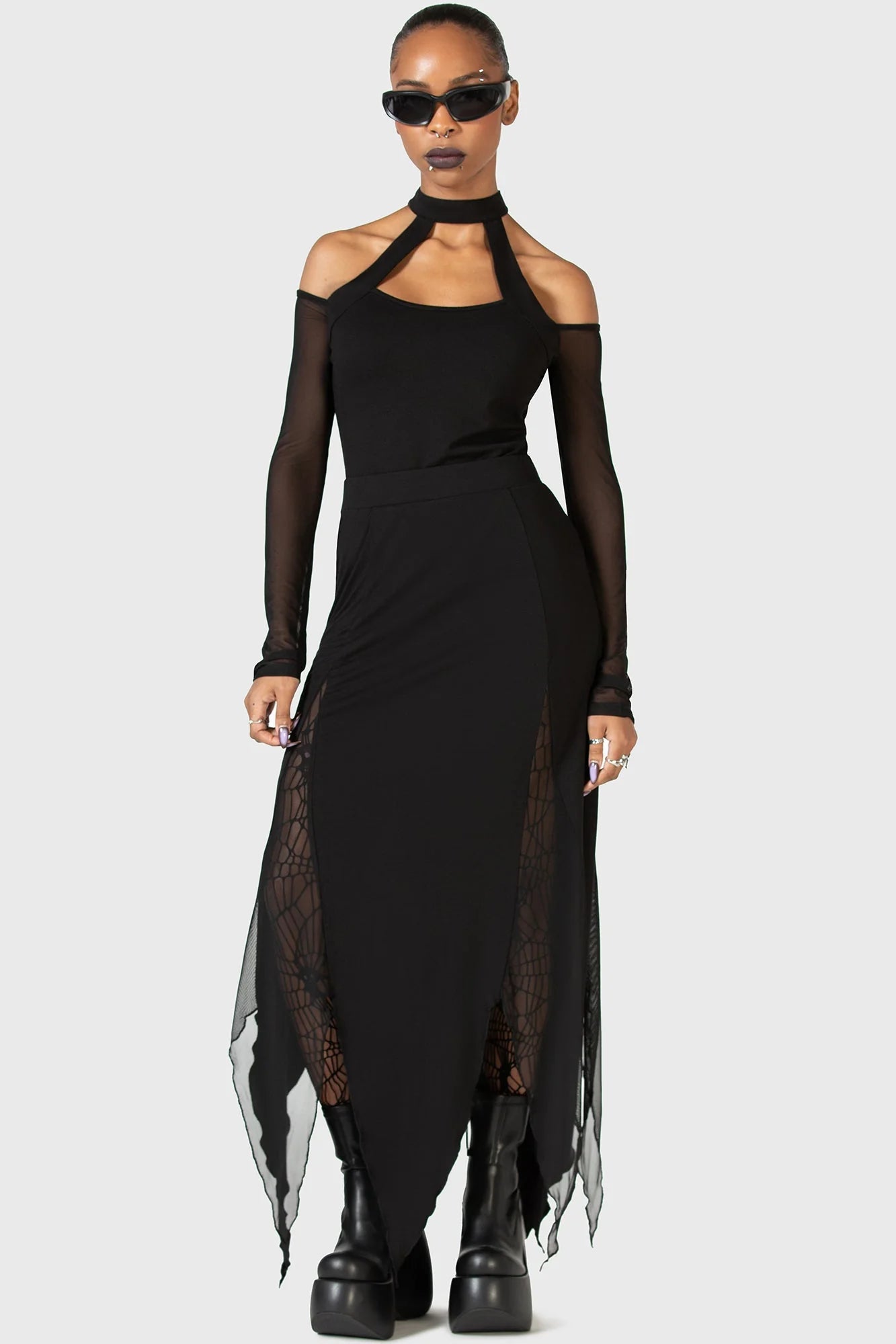 The Grimmer The Better Midi Skirt (✦ Killstar)