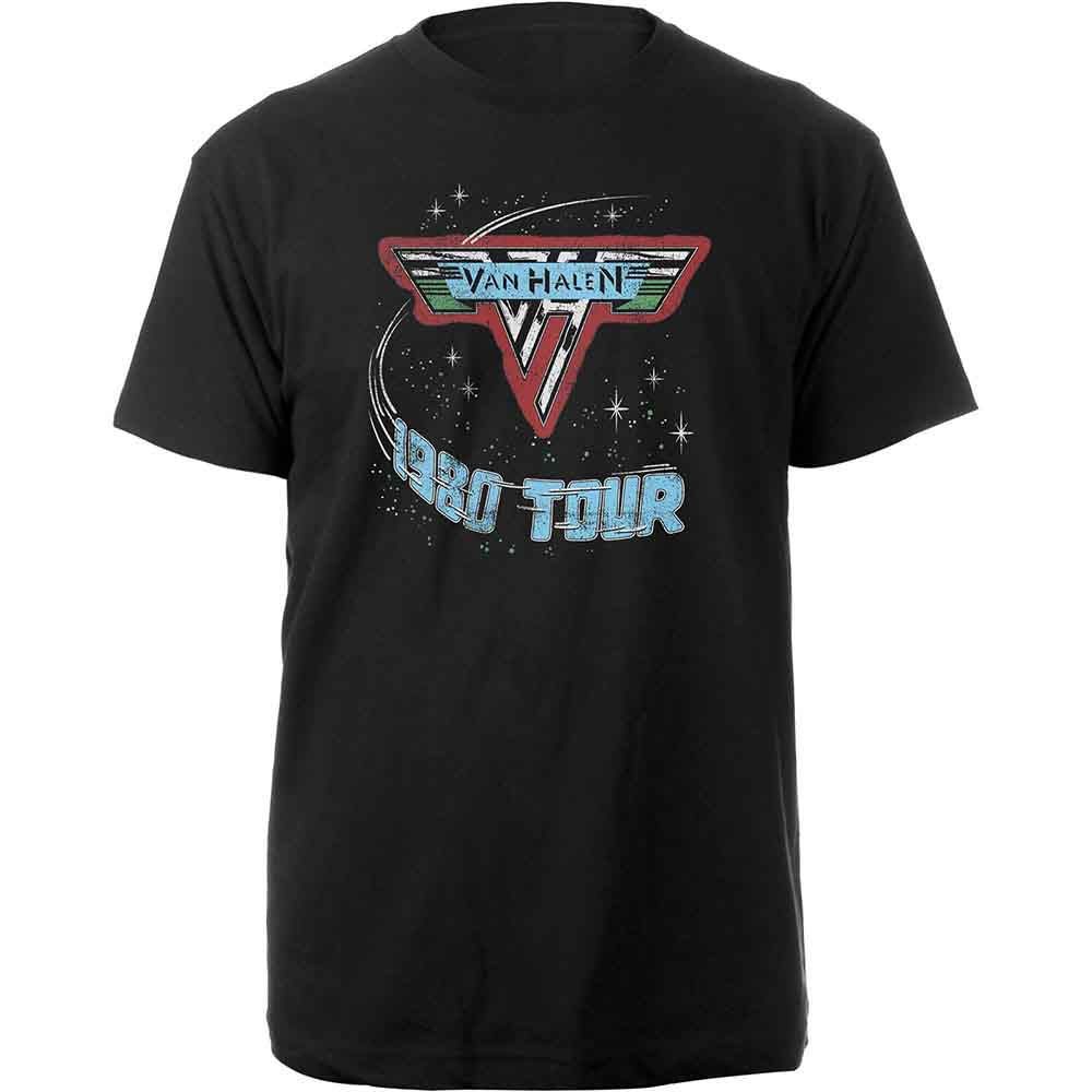 Van Halen Unisex T-Shirt: 1980 Tour (Black)