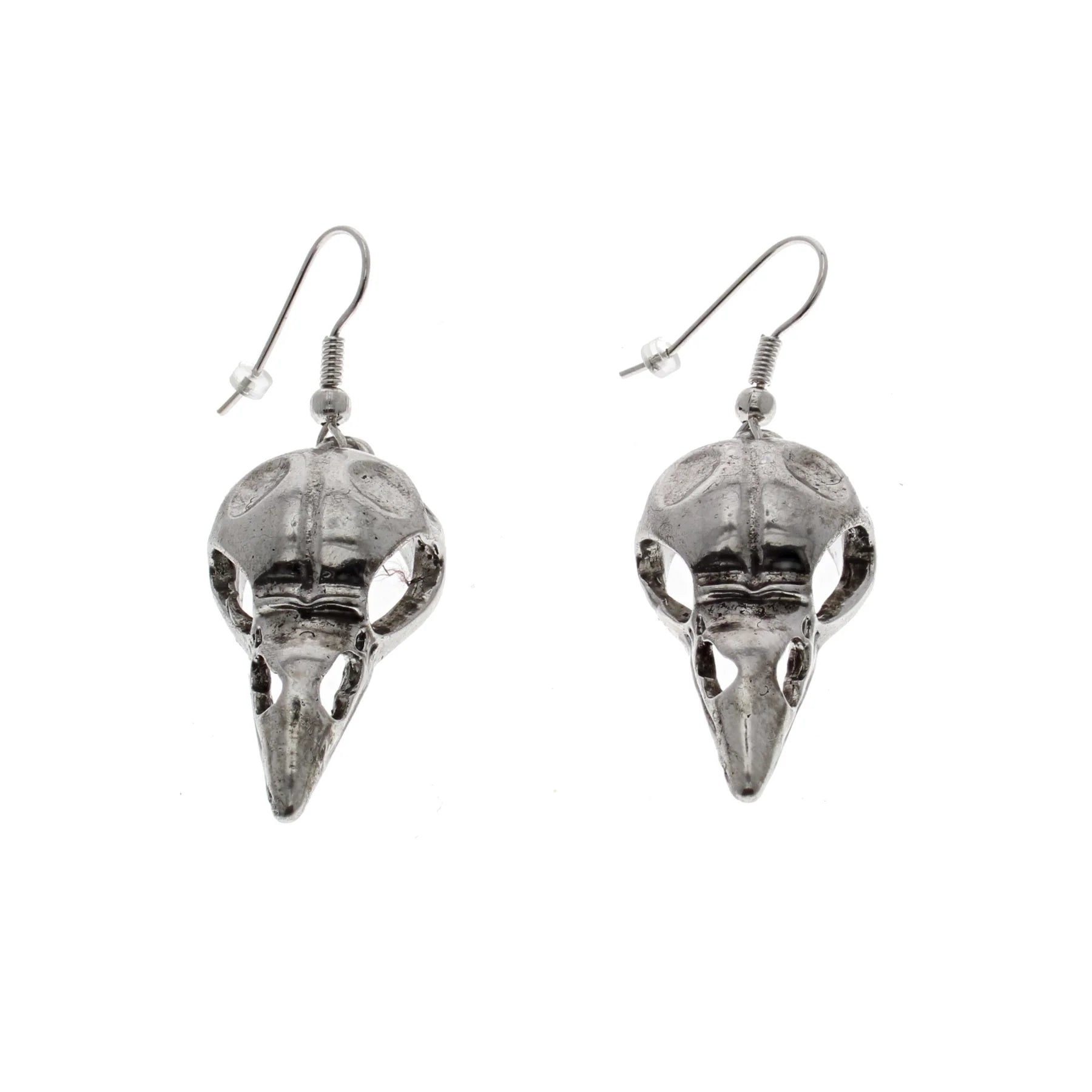 3D Hollow Raven Skull Earrings