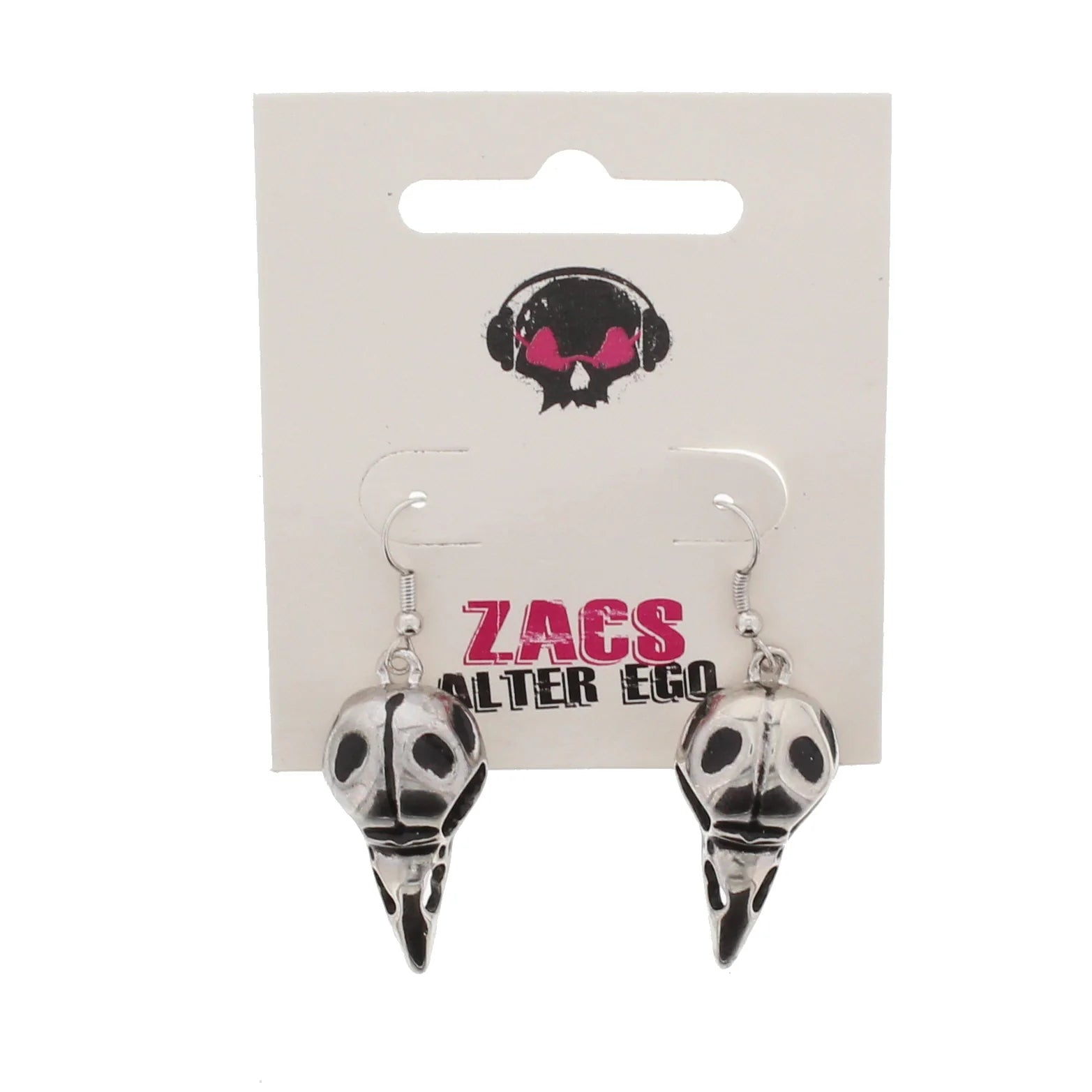 3D Hollow Raven Skull Earrings