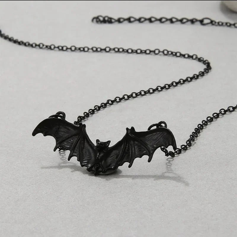 Black Bat Chain Necklace