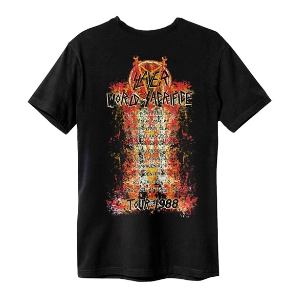 Slayer World Sacrifice Amplified Unixes T-Shirt (Black) (Back Print)