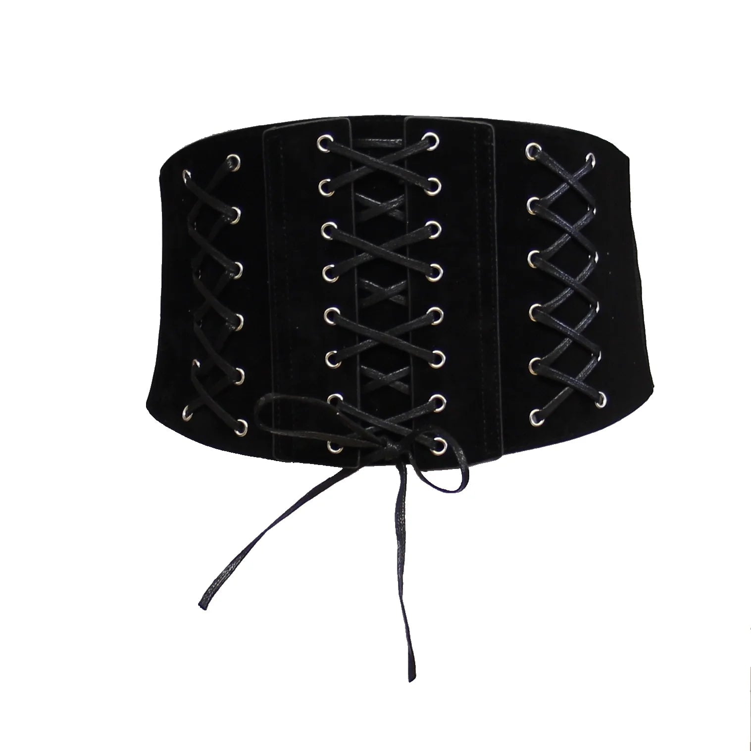 Very Wide Elasticated Suede Waist Lace Up Corset Belt - ZBELT505
