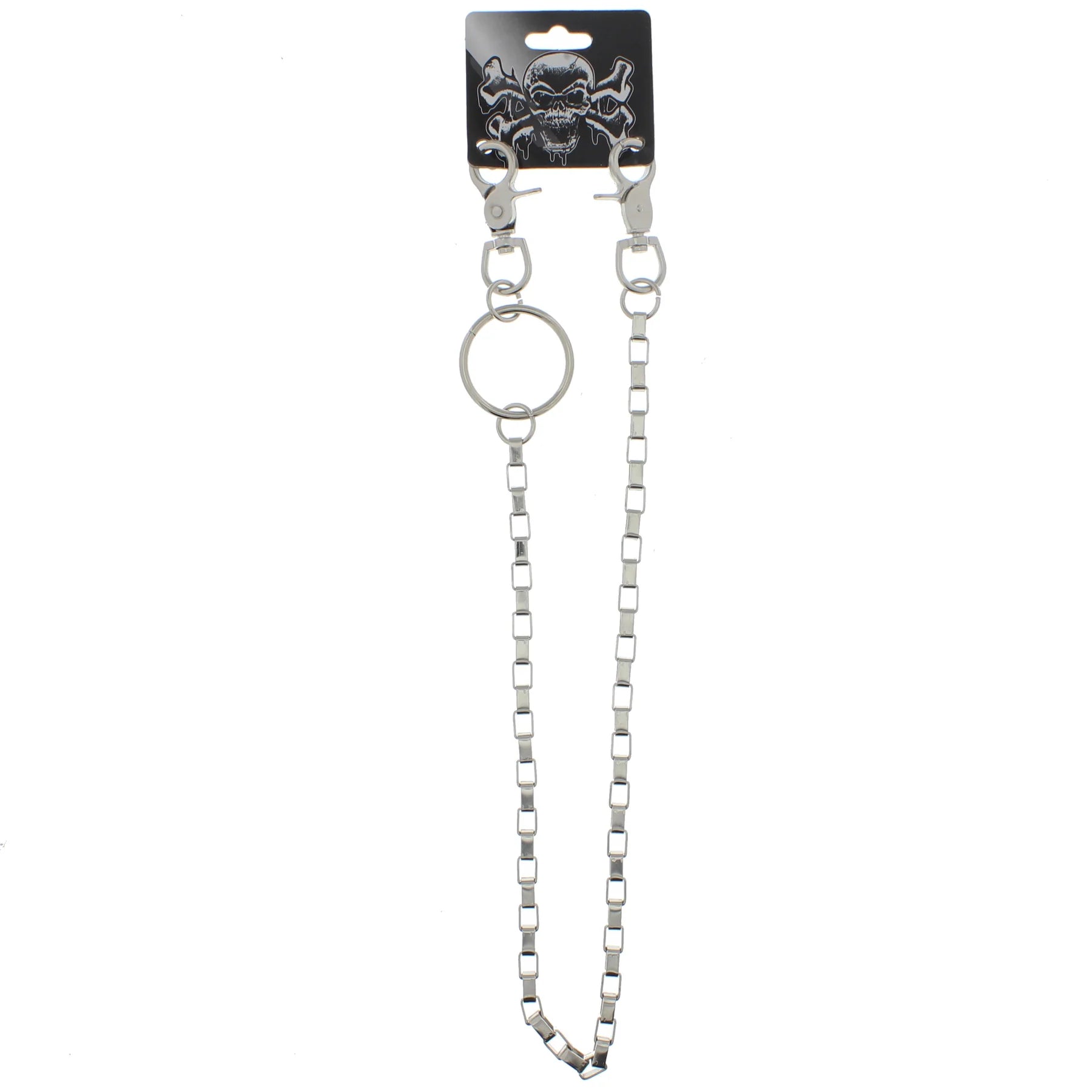 55cm Rhodium Rectangular Links Key Chain or Hip Chain