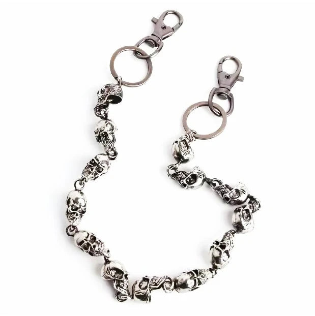 55cm Punk Skull Key Chain/ Wallet Chain (Silver)