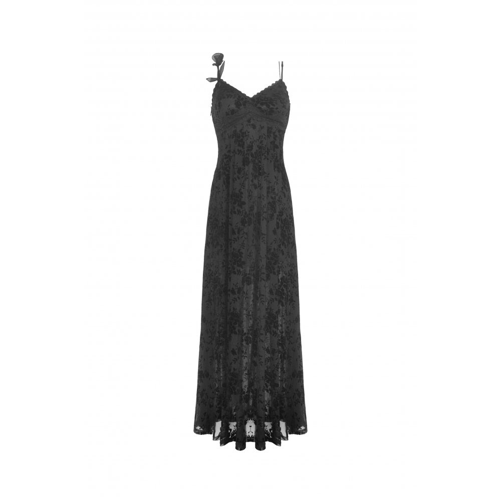Rose flocking maxi dress (✦ Dark In Love) DW867