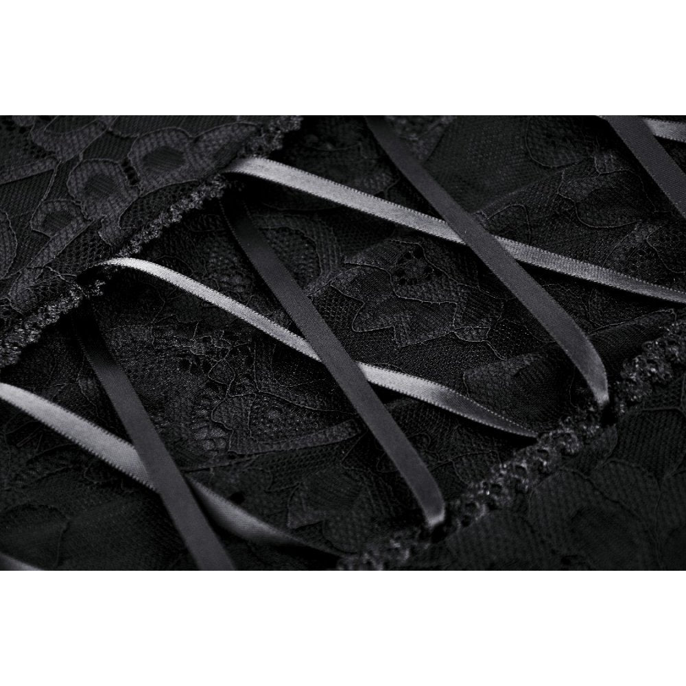 Gothic lace see-through sexy waist lace maxi strap dress (✦ Dark In Love) DW935
