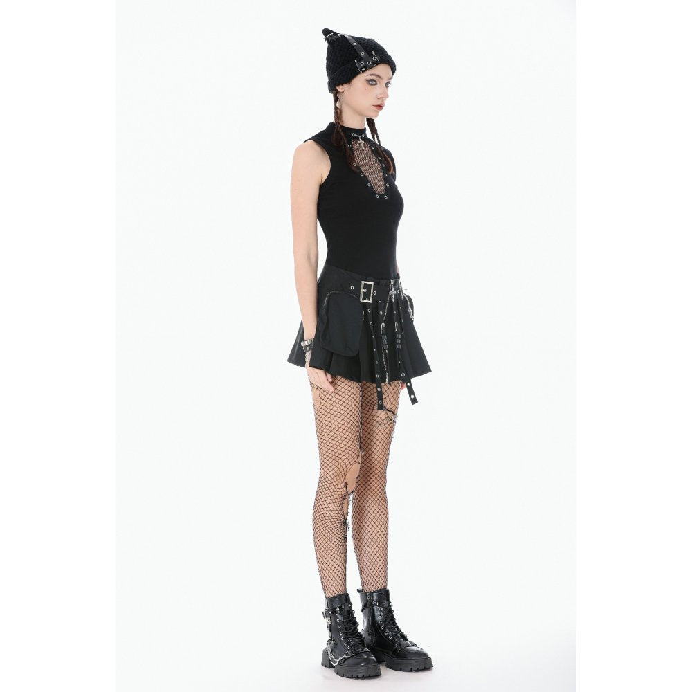 Punk Coffin Mesh Panel Top (✦ Dark In Love) TW680