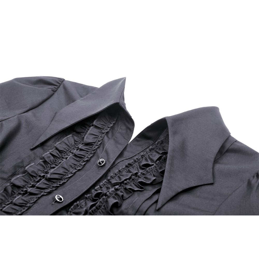 Gothic black ruffle blouse - Black (✦ Dark In Love)
