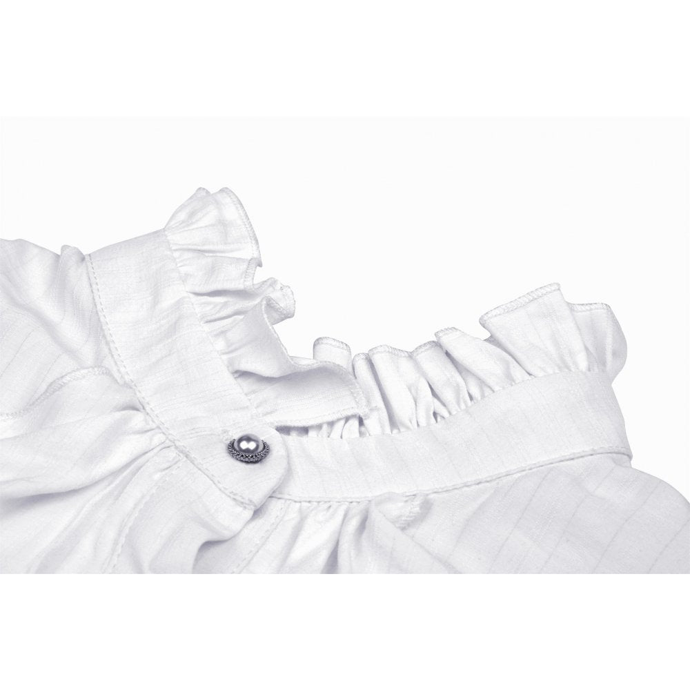 Gothic ruffle neckline blouse - White (✦ Dark In Love) IW087WH