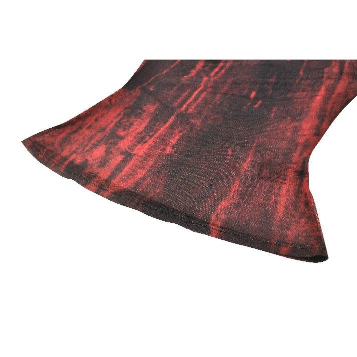 Black and Red Tie-Dye Mesh Versatile Basic Top (✦ Dark In Love) TW620