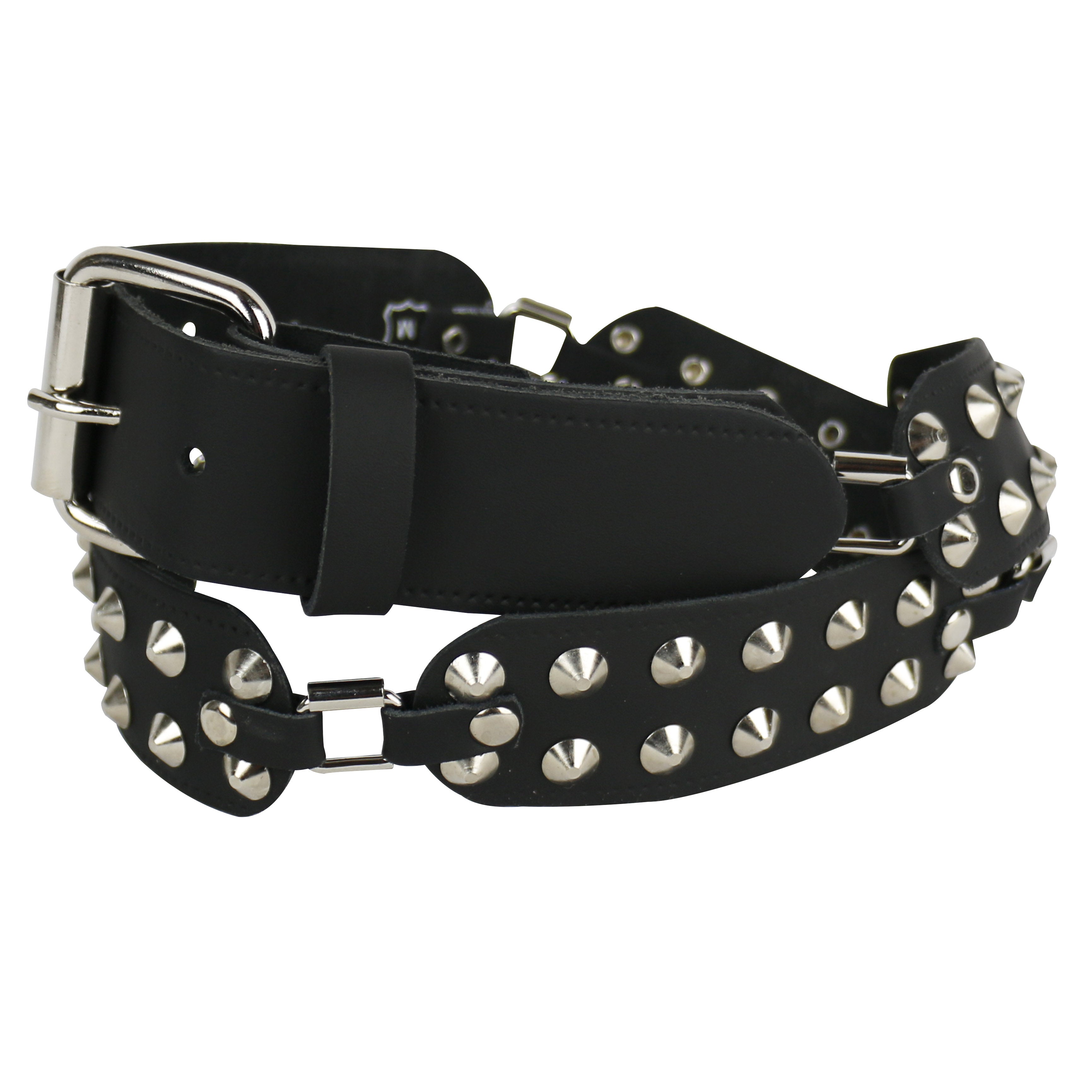 Leather Belt: 2 Row Conical Joined