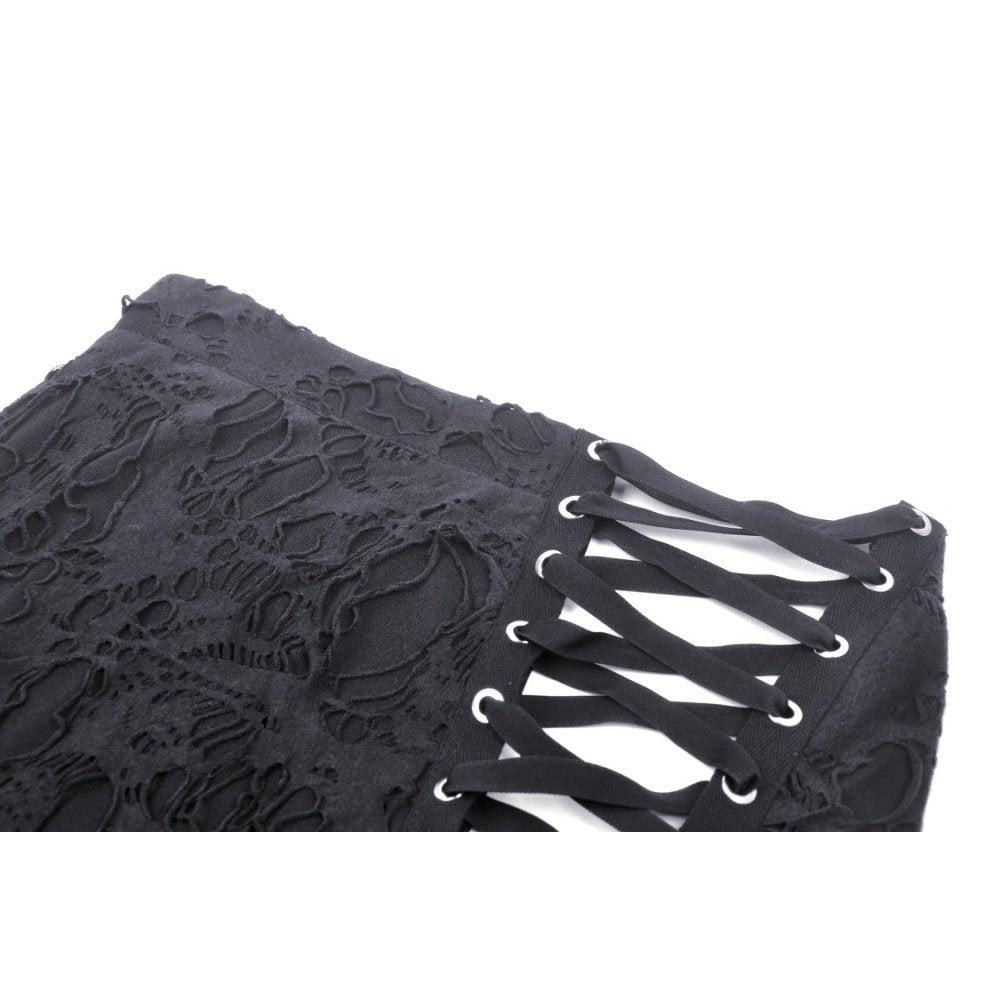 Punk sexy bare legs long shredded skirt (✦ Dark In Love)