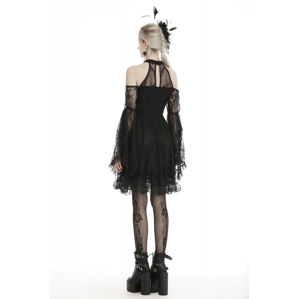 Gothic sexy halter off the shoulders lace dress (✦ Dark In Love)