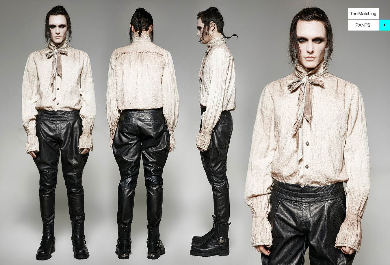 Steam Punk Tie Shirt (White) (✦ Punk Rave) Y-714-WH