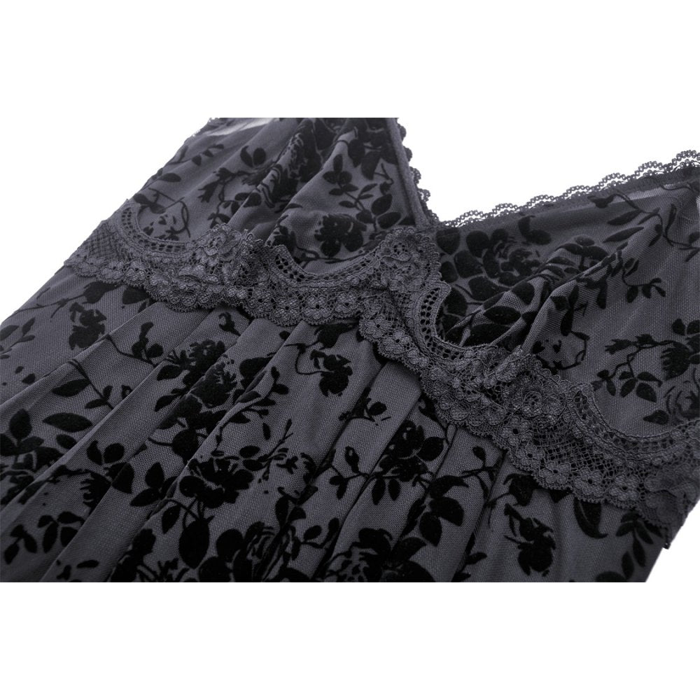 Rose flocking maxi dress (✦ Dark In Love) DW867