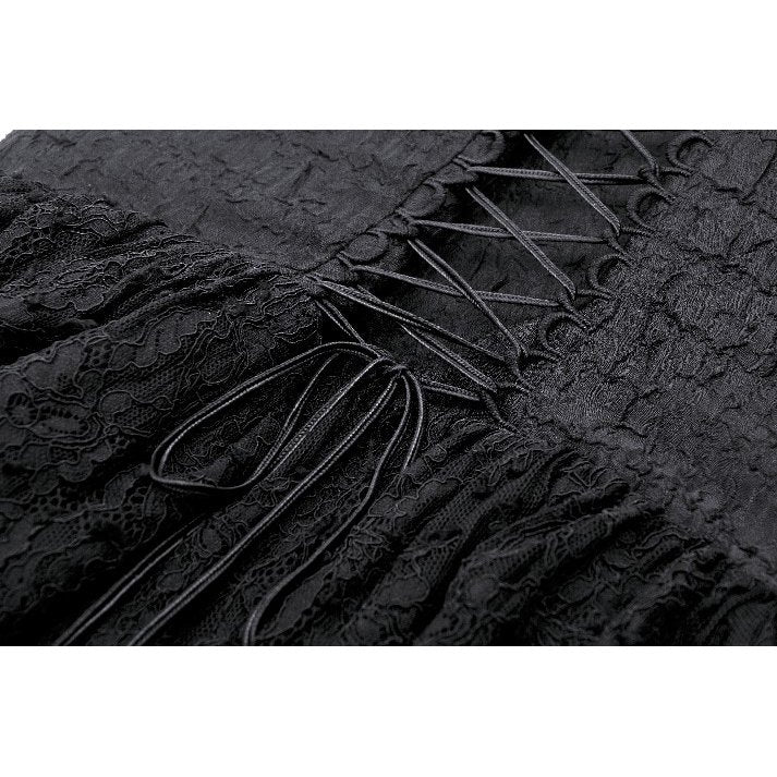 Gothic black swan tulle lace trim dress (✦ Dark In Love)