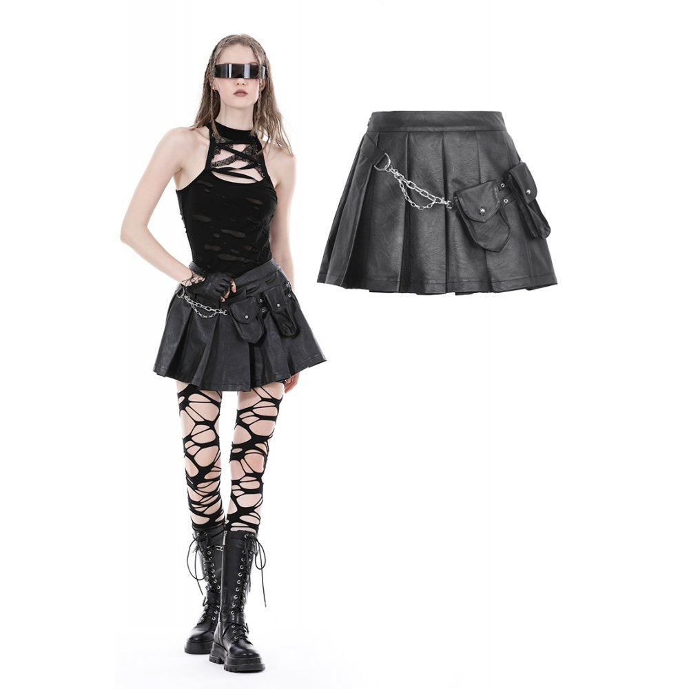 Punk rock two bags chain mini skirt (✦ Dark In Love)