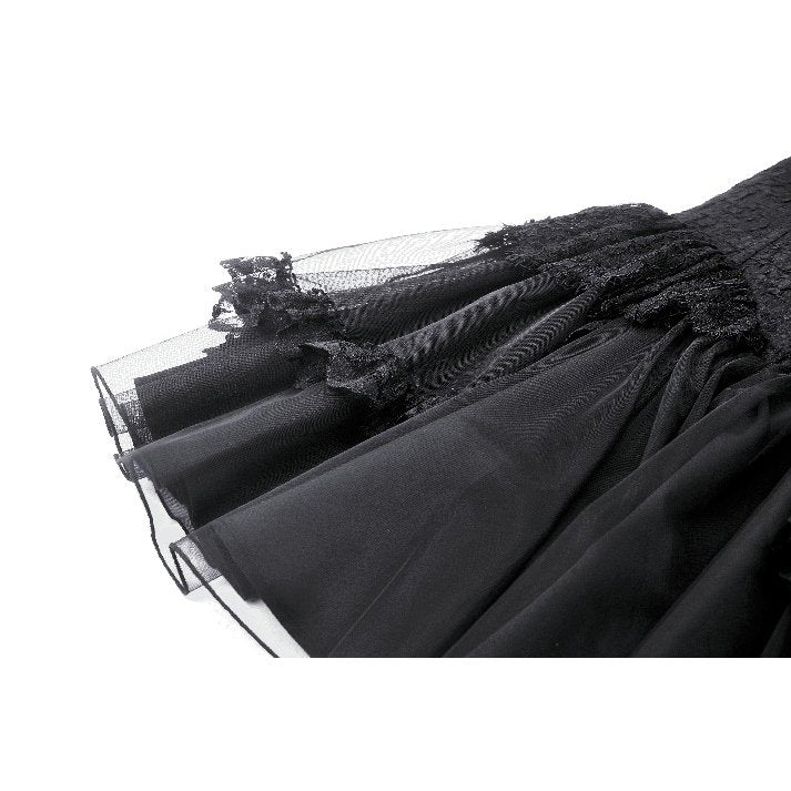 Gothic black swan tulle lace trim dress (✦ Dark In Love)