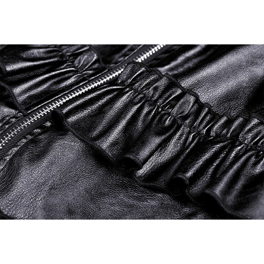Rebel locomotive girl faux leather strap dress (✦ Dark In Love)