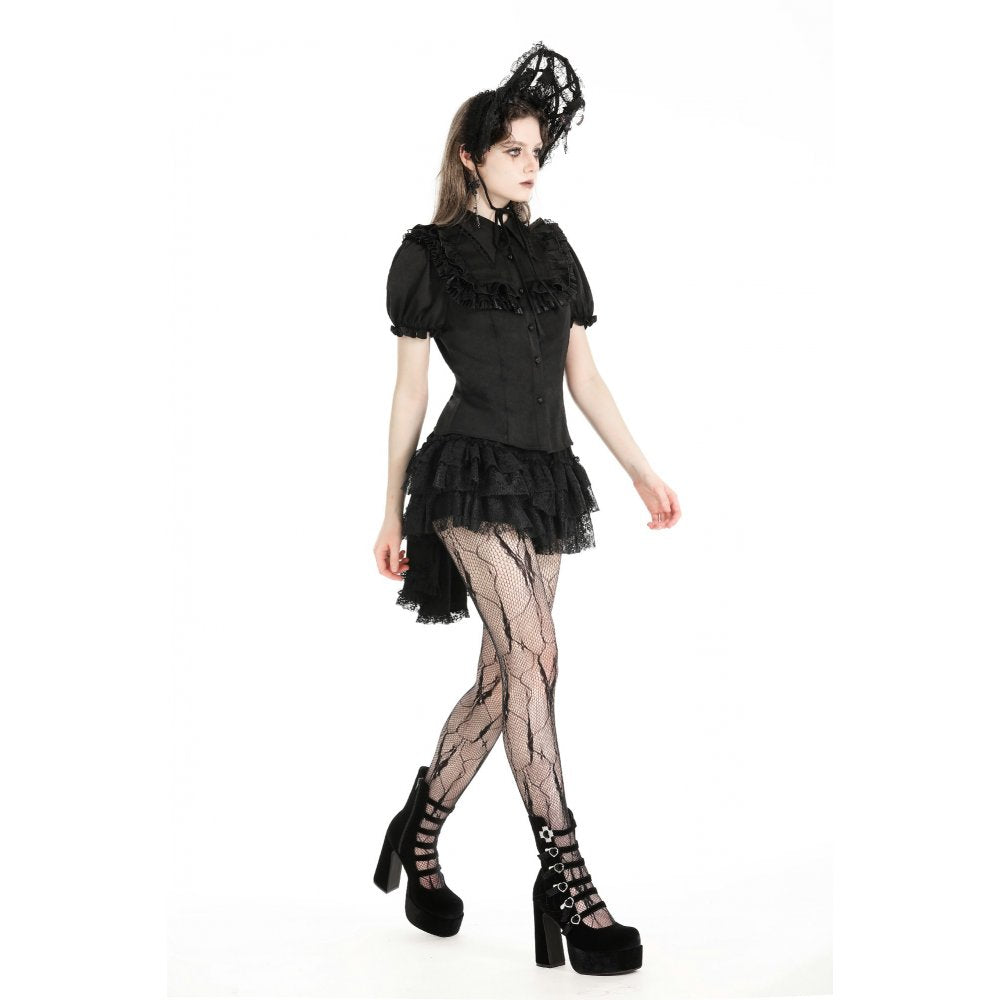 Black dolly ruffled blouse (✦ Dark In Love) IW114
