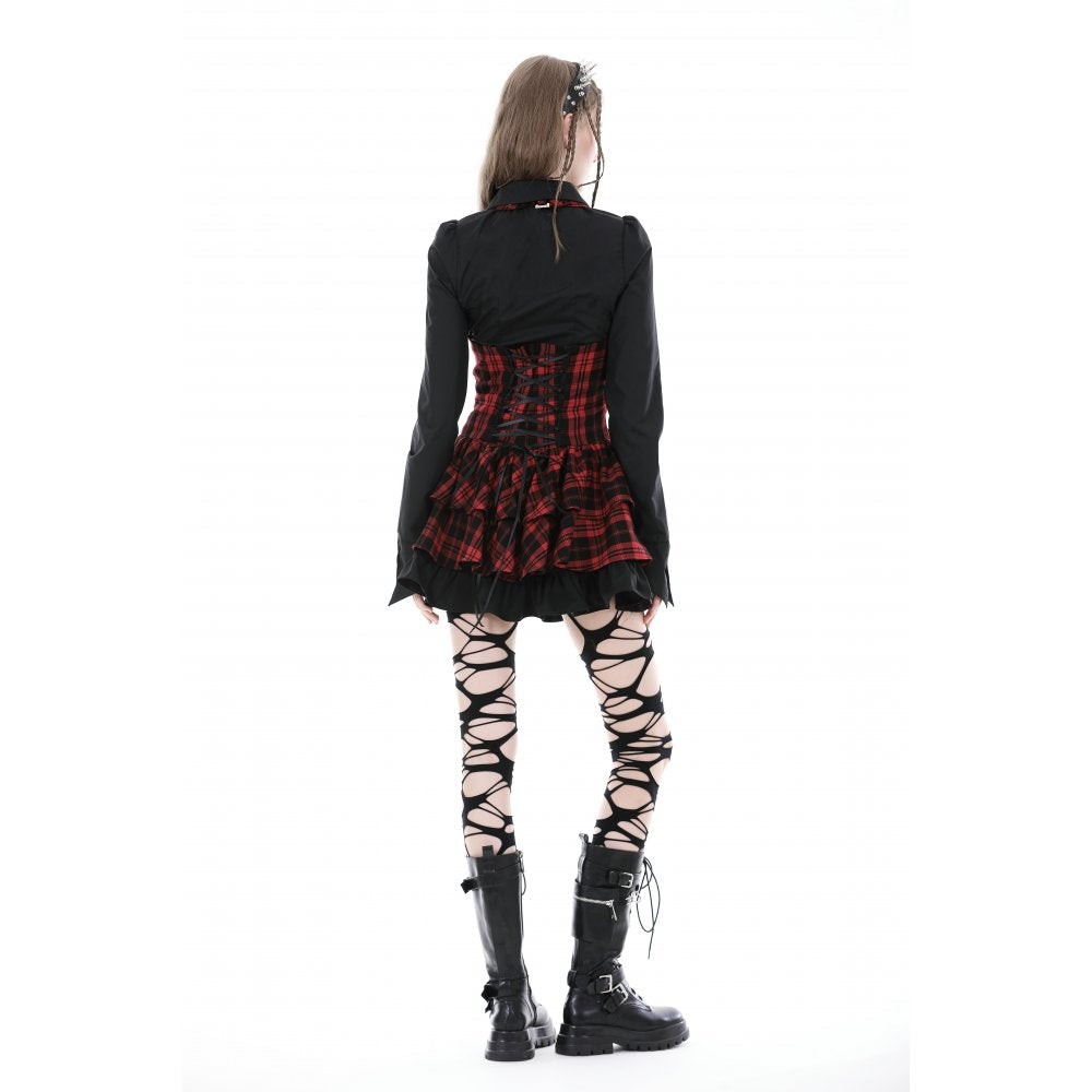 Gothic black ruffle blouse - Black (✦ Dark In Love)