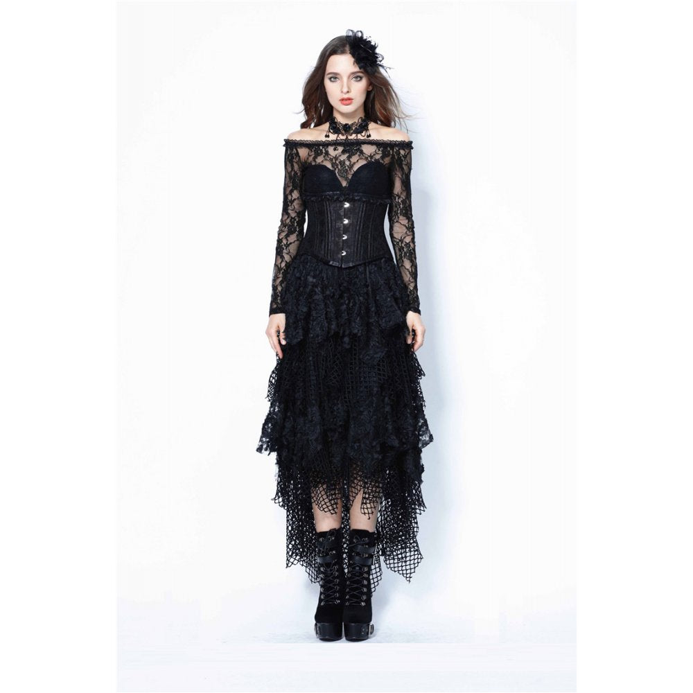 Punk messy mesh and lace skirt (✦ Dark In Love) KW106