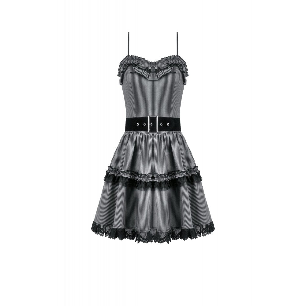 Striped Gothic Mini Dress (✦ Dark In Love) DW1152