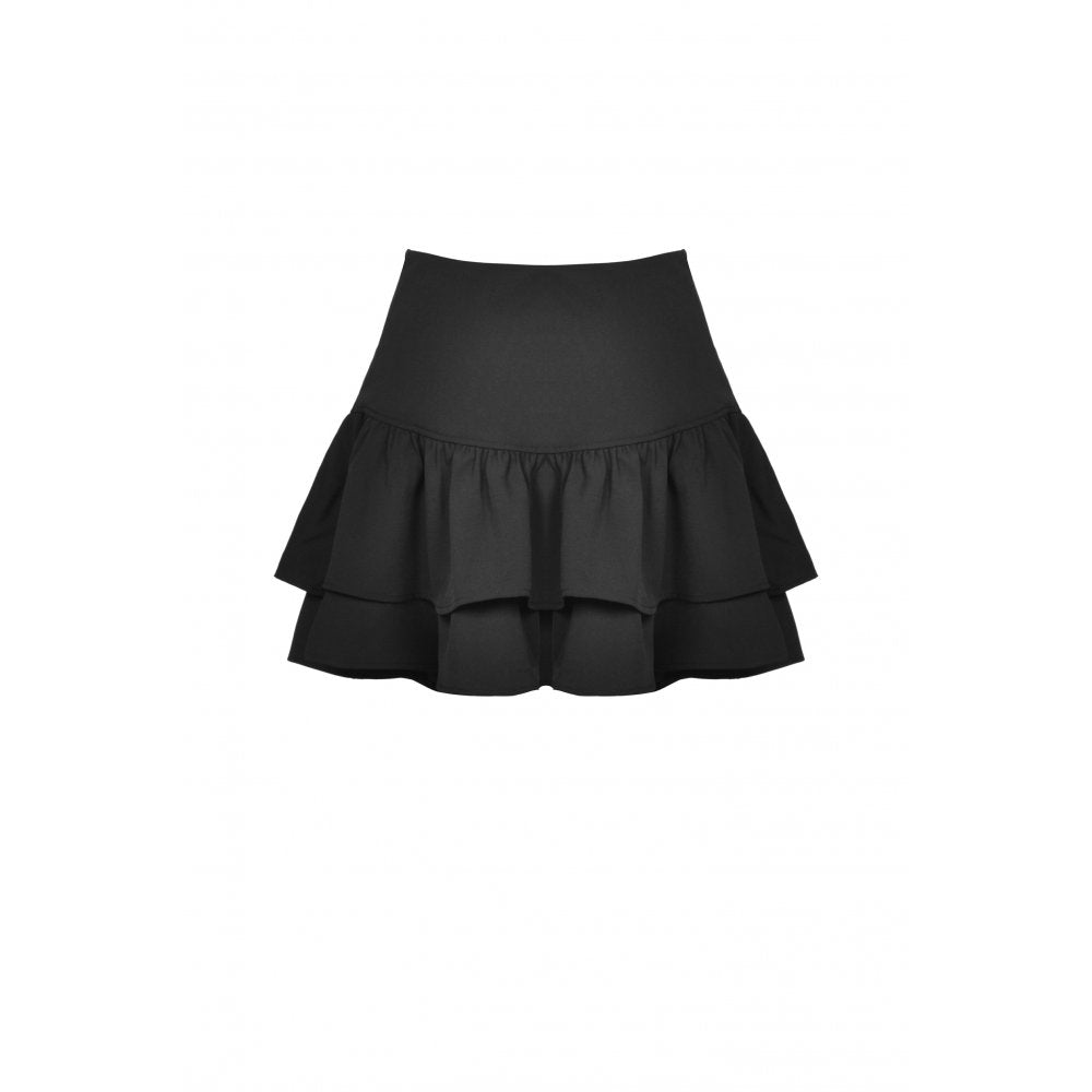 Black elegant lady lace up frilly skirt (✦ Dark In Love)