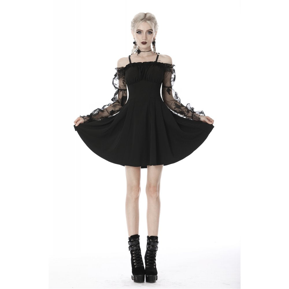 Gothic sexy off-shoulder lacey sleeves dress (✦ Dark In Love)