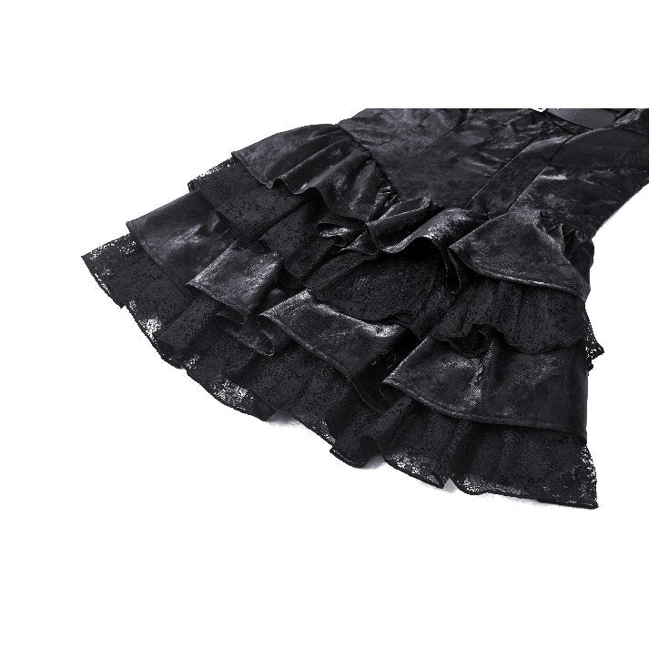 Punk Shiny PU Leather Layered Dress (✦ Dark In Love) DW1035