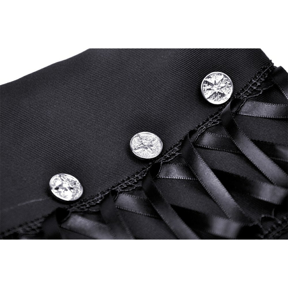 Black elegant lady lace up frilly skirt (✦ Dark In Love)
