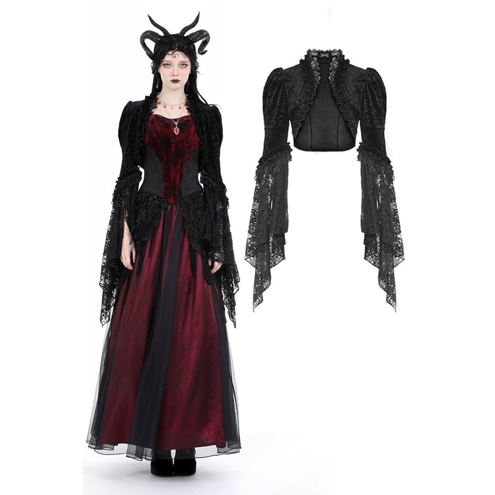 Gothic patterned velvet lace flared sleeves shrug (✦ Dark In Love) BW119