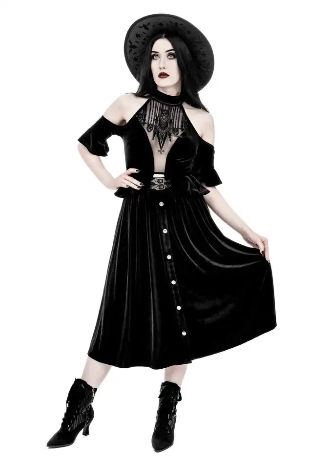 CRYPT VELVET MIDI SKIRT (✦ Restyle)