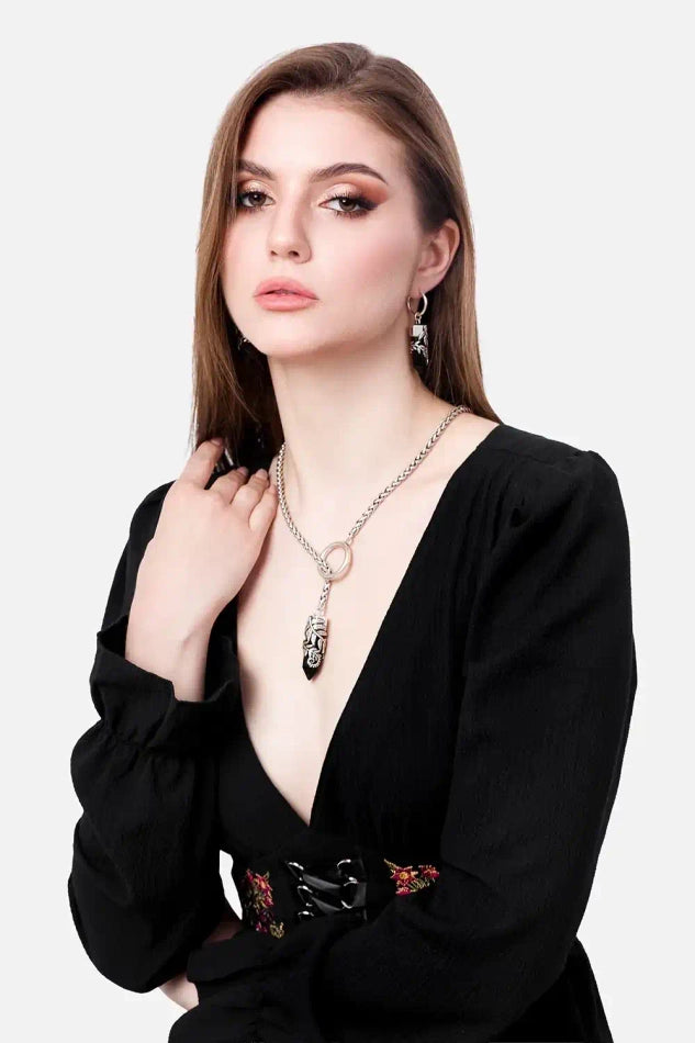 CRYSTAL FERN O-RING NECKLACE (✦ Restyle)