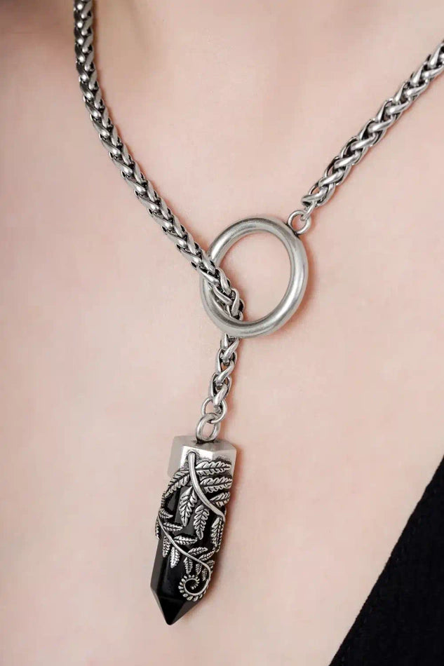 CRYSTAL FERN O-RING NECKLACE (✦ Restyle)
