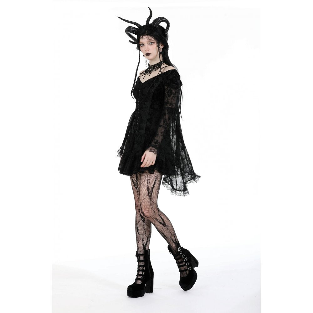 Gothic embroidered big sleeves sexy dreamy dress (✦ Dark In Love)