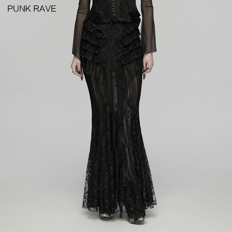 Lace Layered Long Skirt (✦ Punk Rave) WQ-938BQF