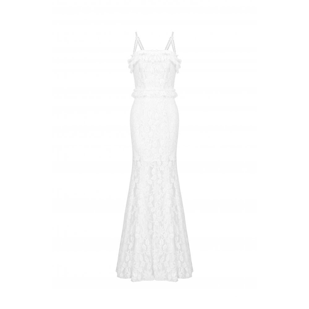 Gothic white romantic hollow mermaid dress (✦ Dark In Love) DW1014