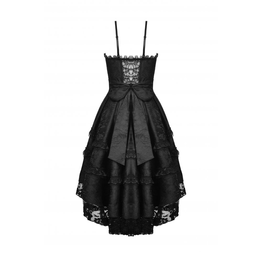 Magic girl pleated rose high low dress (✦ Dark In Love) DW678