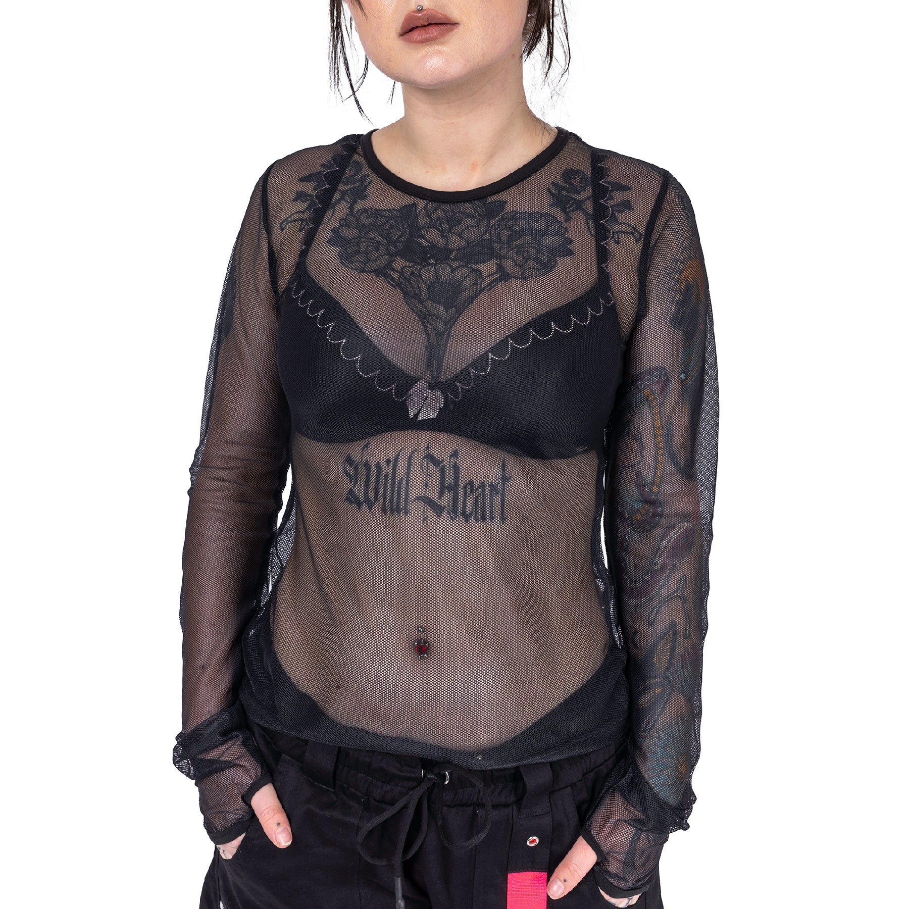 Future Top, Net Longsleeve (Black) (✦ Poizen Industries)