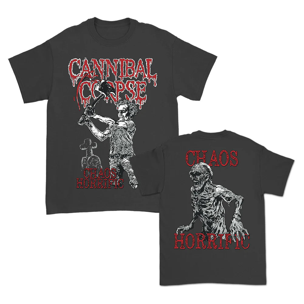 Cannibal Corpse Unisex T-Shirt: Chaos Horrific Bootleg (Black) (Back Print)