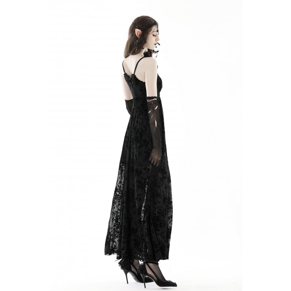Rose flocking maxi dress (✦ Dark In Love) DW867