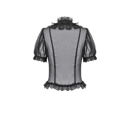 Sheer Lace Ruffle Blouse (✦ Dark In Love) IW142