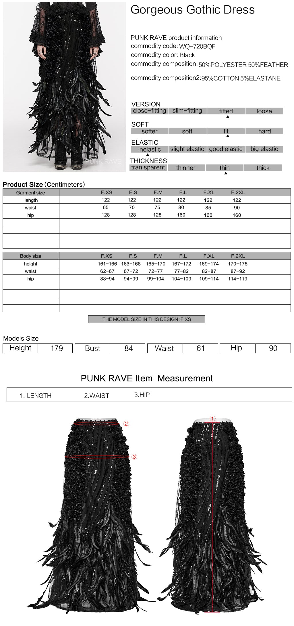 Cool And Elegant Wrap A-Line Skirt (✦ Punk Rave) WQ-720BQF - ONE-OFF/Einzelstück