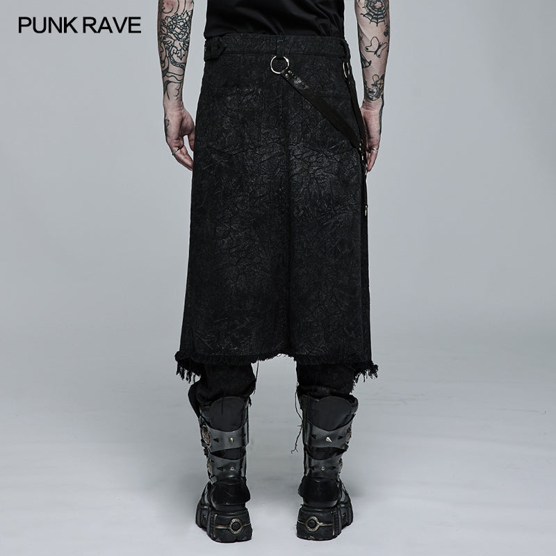 Goth Stylish Kilt (Black) (✦ Punk Rave) WQ-561BQM