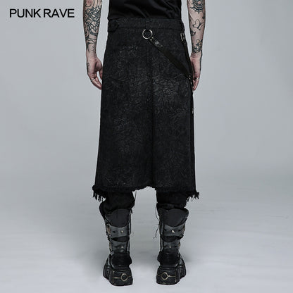 Goth Stylish Kilt (Black) (✦ Punk Rave) WQ-561BQM