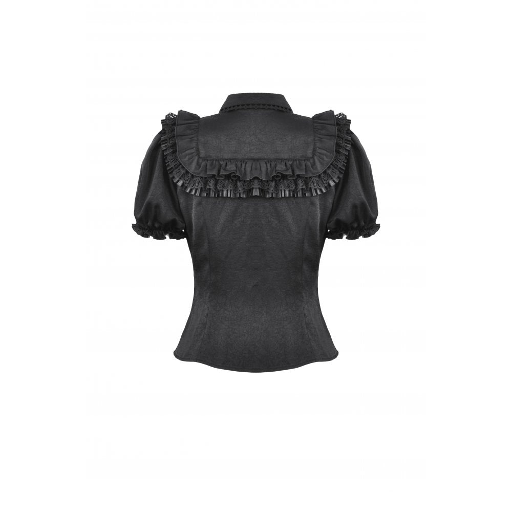 Black dolly ruffled blouse (✦ Dark In Love) IW114